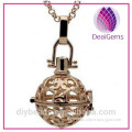 Fashion Round ball Rose gold color Essential oil diffuser pendant charms and necklace for women